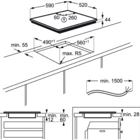 Aeg IKE63471FB - Placa de inducción flexible de 60cm 3 Zonas Maxisense Plus