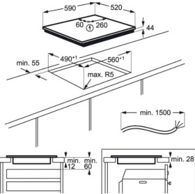 Aeg IKB63341FB - Placa de inducción flexible de 60cm 3 zonas Power Maxisense