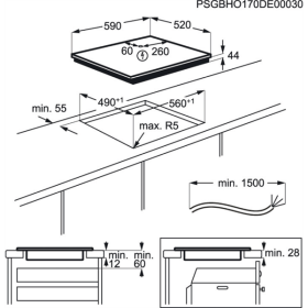 Aeg IKB63301FB - Encimera de Inducción 3 Zonas 60 Cm Cristal Biselado