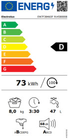 Electrolux EW7F3846OF - Lavadora Integrada 8 Kg 1400 Rpm Clase D SteamCare