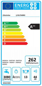 Electrolux ESL7540RO - Lavavajillas integrable de 60cm 13 servicios A++
