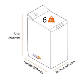 Zanussi ZWQ61235CI - Lavadora de carga superior de 6kg y 1200rpm F