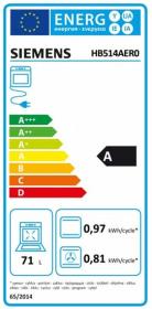 Siemens HB514AER0 - Horno Multifunción 60Cm Clase A Cristal Negro