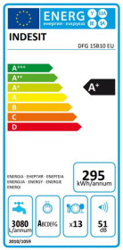 Indesit DFG15B10EU - Lavavajillas 13 Servicios 60cm Clase A+ Blanco