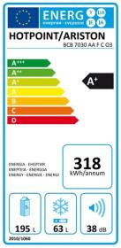 Hotpoint BCB7030AAFC - Frigorífico Integrado NoFrost 177x54cm A+