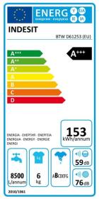 Indesit BTWD61253 - Lavadora Carga Superior 6 Kg 1200 Rpm Clase A+++