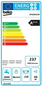 Beko DFN28432W - Lavavajillas de 60cm para 14 cubiertos Eficiencia A+++