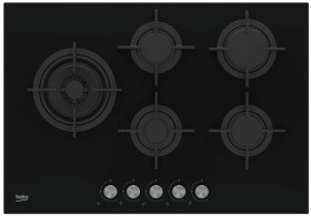 Beko *DISCONTINUADO* HILL 75222 S - Placa de gas 4 fuegos + wok Cristal negro 75cm de ancho