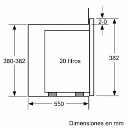 Siemens BE525LMS0 - Microondas Integrable sin Marco 38x60cm Negro