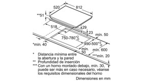 Siemens EX875KYW1E - Encimera Inducción 80cm FlexInducción Plus 2 Zonas