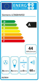 Siemens LC96BHM50 - Campana Decorativa Pared 90 Cm Clase A Inoxidable