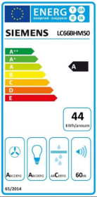 Siemens LC66BHM50 - Campana Decorativa Pared 60 Cm Clase A Inoxidable