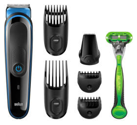 Braun MGK3042 - Set de afeitado corporal y facial 7 en 1 multifunción