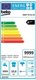 Beko WMP10744XA - Lavadora Motor ProSmart Inverter 10 kg A+++-10% 1.400 rpm Aquawave