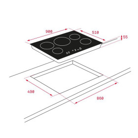 Teka 10210185 - Placa Inducción SPACE IRF 9430 5 Zonas Flex 90 cm