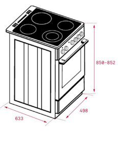 Teka 40297957 - Cocina FS 502 4VE Vitrocerámica 4 Zonas 50cm Blanco