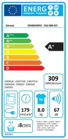 Zanussi ZDH8333PZ1 - Secadora Bomba de Calor 8Kg Clase A+ 67dB Blanco