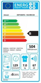 Zanussi ZDP7202PZ1 - Secadora de Condensación 7Kg 67dB Clase B Blanco