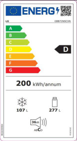 LG GBB72NSCXN - Frigorífico Combi 203x60cm D/A+++ Total NoFrost Inox