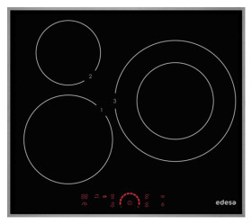 Edesa *DISCONTINUADO* EIHR-6330 A - Encimera Inducción 3 Zonas Marco de Aluminio