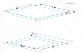 Edesa EIHR-6330 A - Encimera Inducción 3 Zonas Marco de Aluminio