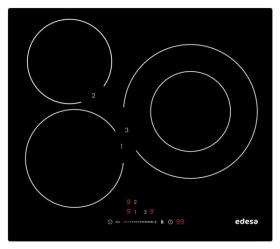 Edesa EIS-6330 R - Encimera Inducción 3 Zonas Bordes Redondeados