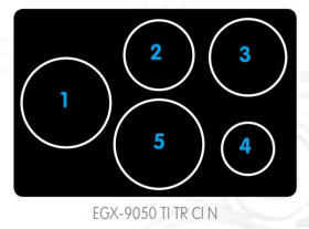 Edesa EGX-9050 TI TR CI N - Encimera de Gas Natural 5 Zonas Acero Inox