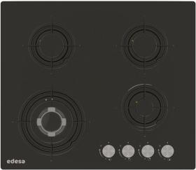Edesa EGG-6040 TI N - Encimera de Gas Natural 4 Zonas Vidrio Negro