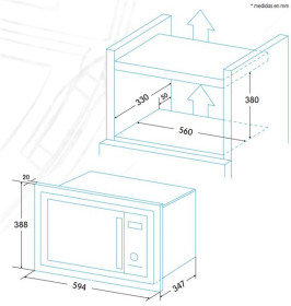 Edesa EMW-2010-IG XWH - Microondas integrable blanco con marco Gril 1000W