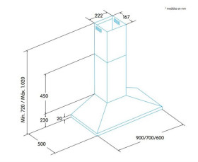 Edesa ECP-9611 X - Campana Decorativa Pirámide de 90 cm Acero Inox