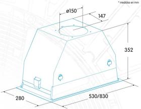 Edesa ECG-8831 GBK - Grupo filtrante de 90cm Inox + Cristal negro Clase A