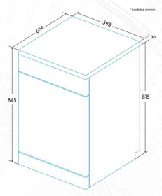 Edesa EDW-6021 WH - Lavavajillas blanco de 60cm para 12 cubiertos 49dB Clase A+