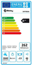 Balay 3VF705XA - Lavavajillas Integrable 60 Cm 13 Cubiertos Clase A++