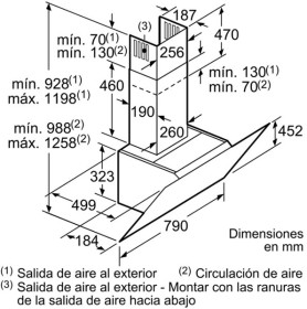 Bosch DWK87CM20 - Campana inclinada de pared 80cm Cristal Blanco Serie 4
