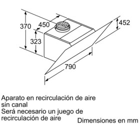 Bosch DWK87CM20 - Campana inclinada de pared 80cm Cristal Blanco Serie 4