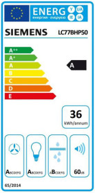 Siemens LC77BHP50 - Campana Decorativa iQ500 70cm Clase A 60dB Inox