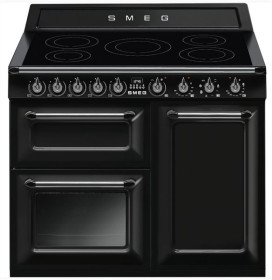 Smeg TR103IBL - Cocina con Placa de Inducción y 3 Hornos Eléctricos Clase A Negra