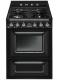 Smeg TR60BL - Cocina con Placa de Gas y Horno Eléctrico Clase A Negra