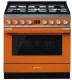 Smeg CPF9GMOR - Cocina con Placa de Gas y Horno Eléctrico Clase A+ Naranja