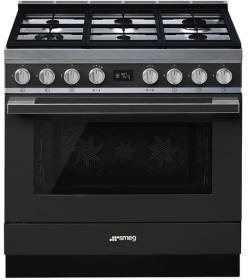 Smeg CPF9GMAN - Cocina con Placa de Gas y Horno Eléctrico Clase A+ Antracita