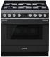 Smeg CPF9GMAN - Cocina con Placa de Gas y Horno Eléctrico Clase A+ Antracita