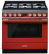 Cocina Eléctrica Smeg cpf9gpr gas clase roja horno natural de naturalbutano 6 fuegos con placa y
