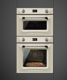 Smeg SF4920MCP1 - Horno Microondas Compacto 45 Cm Vapor Clean Crema