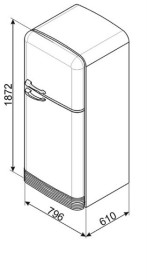 Smeg FAB50RSV - Frigorífico 2 Puertas Derecha NoFrost A++ Años 50 Silver
