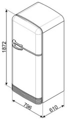 Smeg FAB50RRD - Frigorífico 2 Puertas 187.2x79.6 Cm NoFrost Clase A++ Rojo