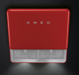 Smeg KFAB75RD - Campana Decorativa Pared 75 Cm Recirculación Clase B Roja