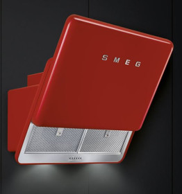 Smeg KFAB75RD - Campana Decorativa Pared 75 Cm Recirculación Clase B Roja