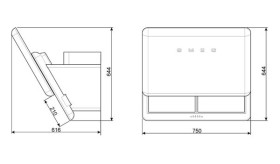 Smeg KFAB75RD - Campana Decorativa Pared 75 Cm Recirculación Clase B Roja