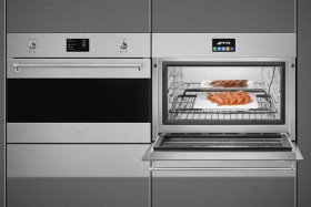 Smeg SF4390VCX1 - Horno Compacto Combinado a Vapor 45 Cm Clase A+ Inox