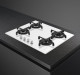 Smeg PV164B2 - Placa de Gas Natural 60 Cm 4 Fuegos Cristal Blanco